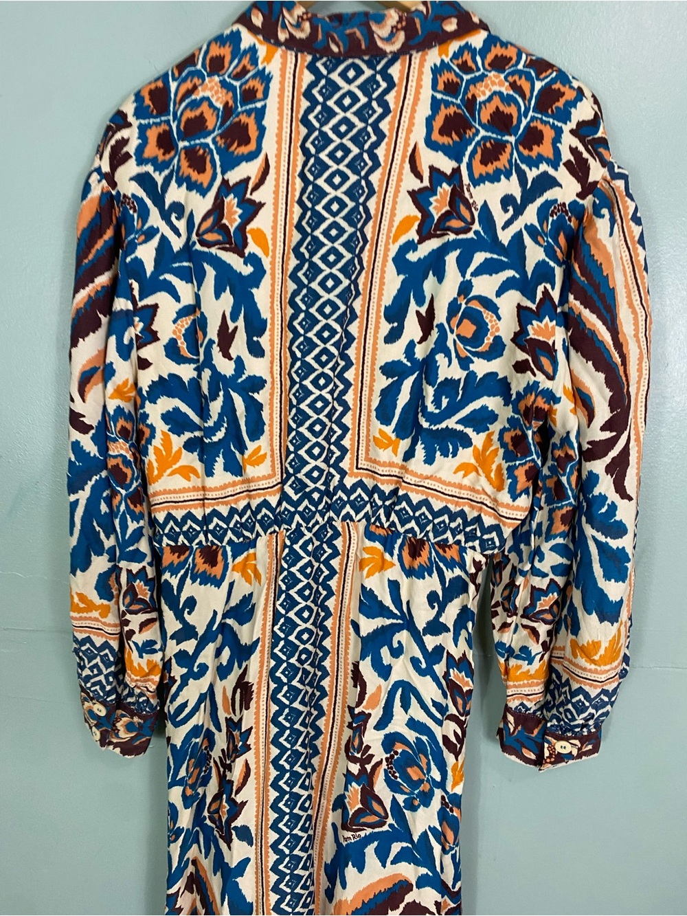 Farm Rio Toucan Scarf Sand Midi Dress Large - Picture 7 of 10